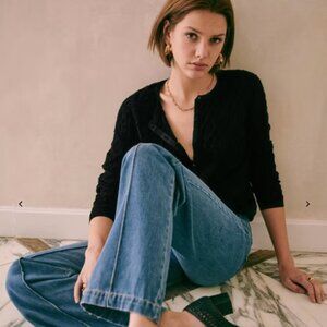 Sézane Philippe Jumper Cardigan |  Black | Size : M (FR Size M)